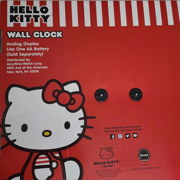 Hello Kitty Large Wall Clock 20in Analog Display One Double A Battery Brand New - Picture 10 of 11